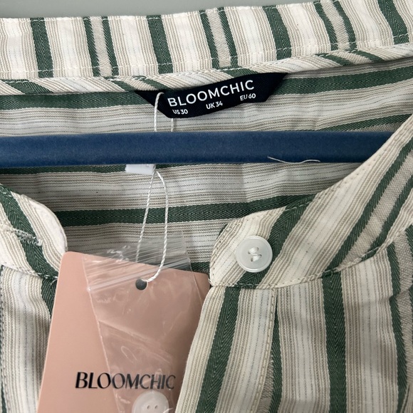 BLOOMCHIC Striped Green Women's Top - Picture 4 of 4